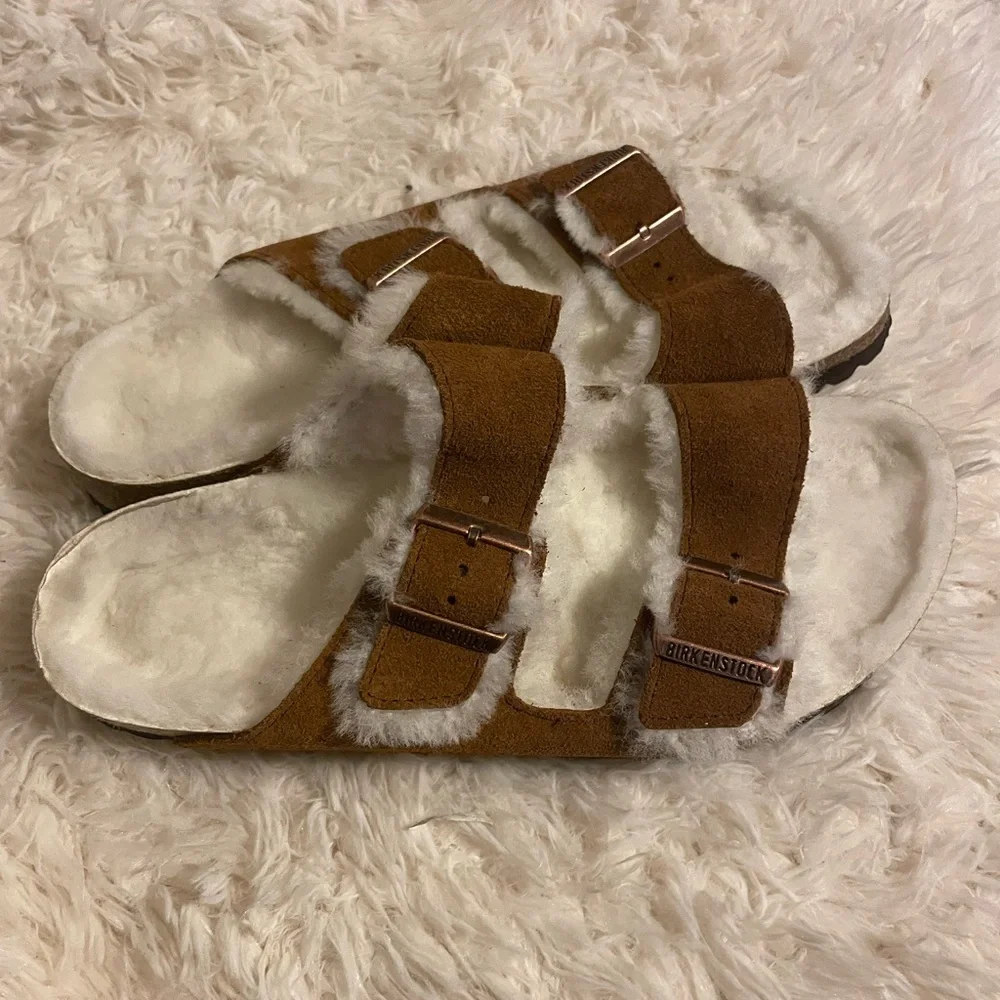 Birkenstock Arizona Genuine Shearling Lined Slide